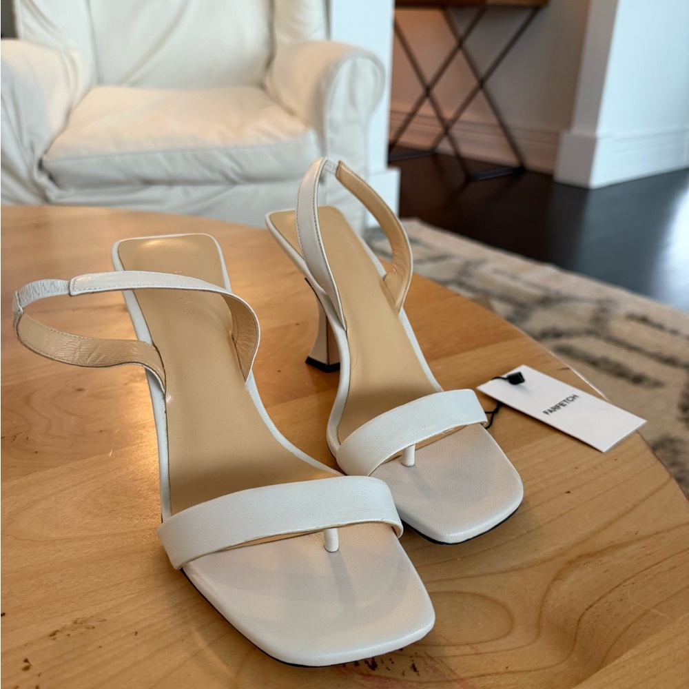 BY FAR White Minimalist Heels